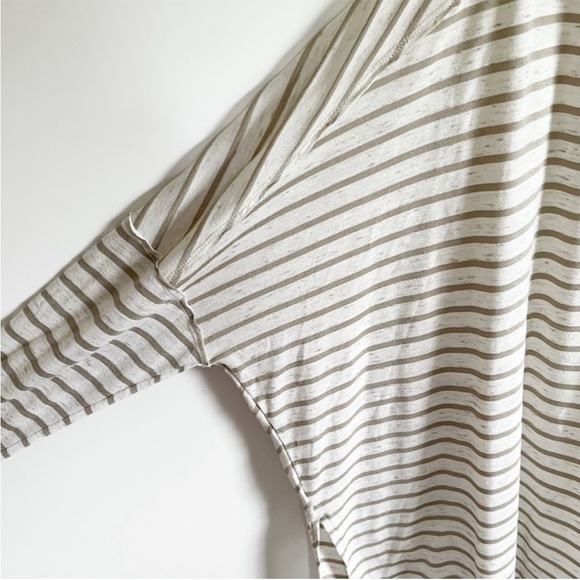 We the Free Pandora tee white oatmeal striped oversized boxy long sleeves - Picture 4 of 10